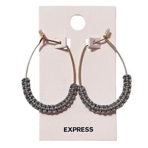 Express Silver Weave Teardrop Gold Hoop Earrings